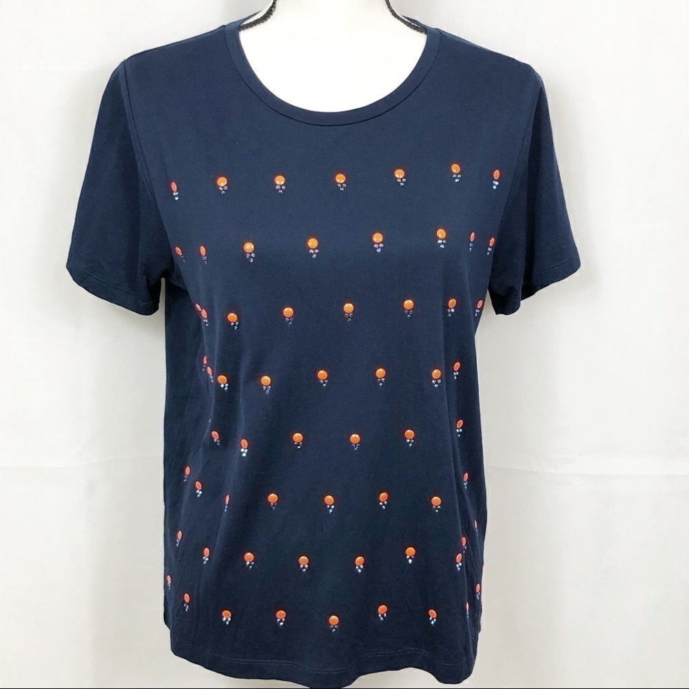 J.Crew | Studs Navy Crew Neck Top